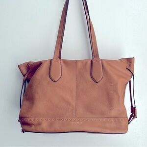 Cole Haan Alessa Drawstring Leather Tote Pecan / Tan